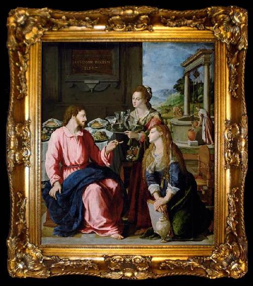 framed  Alessandro Allori Christ with Mary and Martha, ta009-2